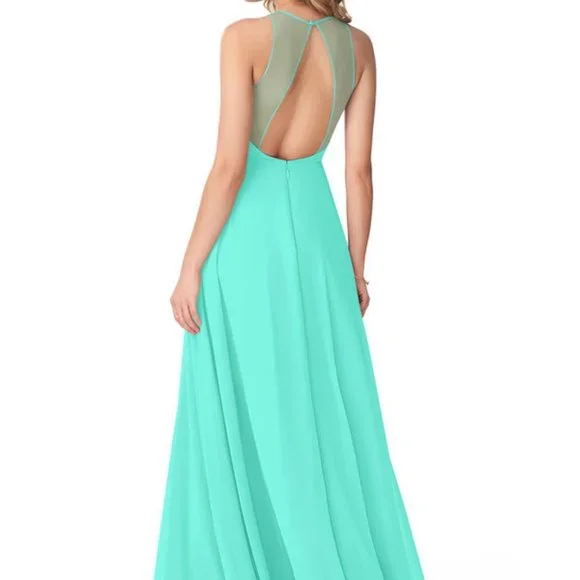 Azazie | Dresses | Nwt Azazie Essex Turquoise Chiffon Bridesmaid Prom  Evening Prom Gown Dress | Poshmark